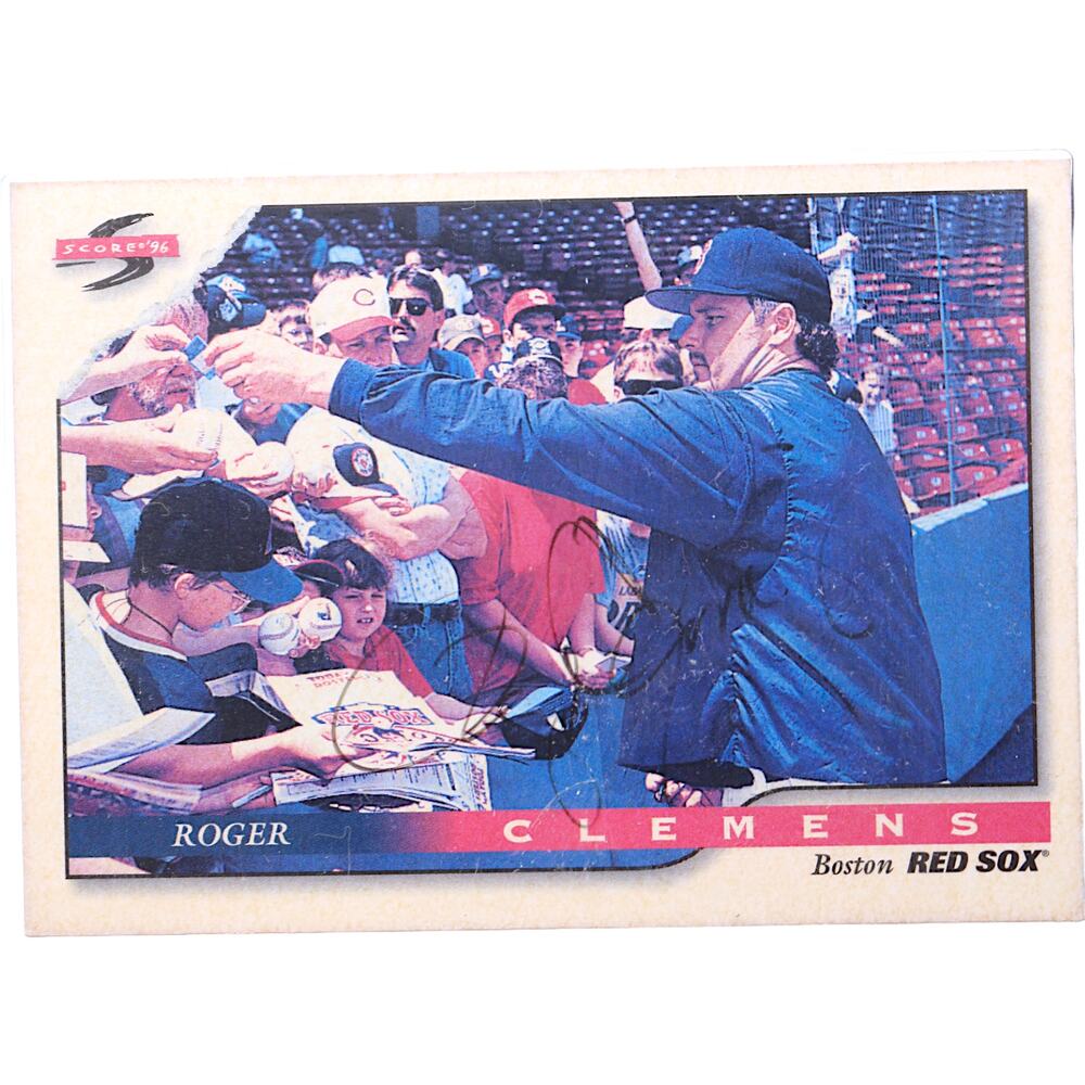1996 Score #333 Roger Clemens Boston Red Sox Autographed Baseball Card